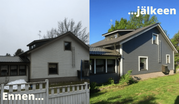 talon ulkomaalaus ennen ja jälkeen